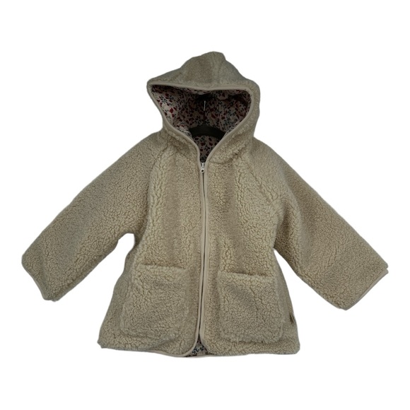 Long sleeve fleece toddler jacket (Creamy Beige) (18-24months) - Picture 1 of 5